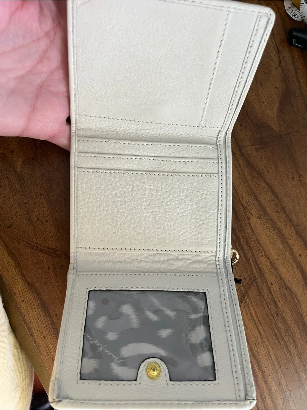 AIMEE KESTENBERG Zip It Up Tri-Fold Wallet Vanilla Ice Leather NWT